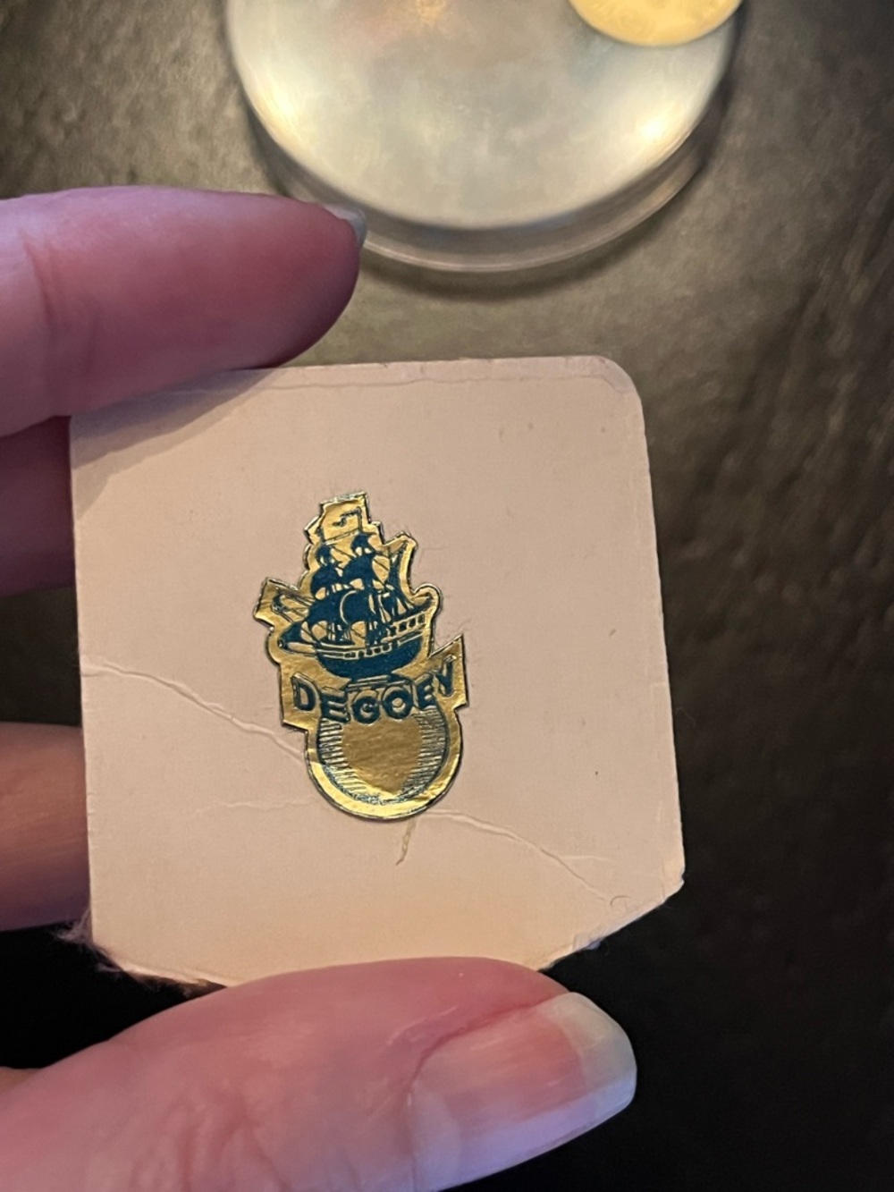 Vintage Ceramic Pin Blue and White Sailboat Delft Holland - Picture 2 of 4